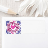 hart Concentrische Cirkels Girly Tiener Design Etiket (Insitu)