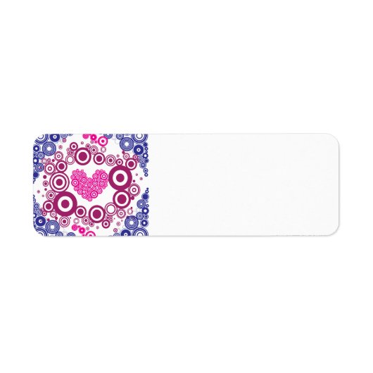 hart Concentrische Cirkels Girly Tiener Design Etiket (Voorkant)