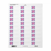 hart Concentrische Cirkels Girly Tiener Design Etiket (Full Sheet)