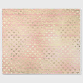Hart Confetti Metallic Shabby Gold Wood Pink Rose Cadeaupapier (Vlak)