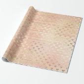 Hart Confetti Metallic Shabby Gold Wood Pink Rose Cadeaupapier (Uitgerold)
