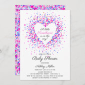 Hart Confetti Valentijns Baby shower Kaart (Voorkant / Achterkant)