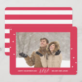 Hart Confetti Valentijnsdag Fotokaart-rood Feestdagenkaart (Voorkant / Achterkant)