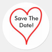 Hart - contour - Gepersonaliseerd Ronde Sticker (Voorkant)