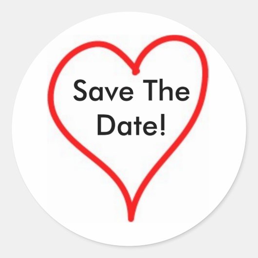 Hart - contour - Gepersonaliseerd Ronde Sticker (Voorkant)