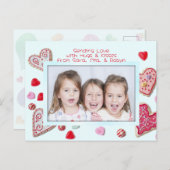 Hart Cookies Foto Valentijn Family Briefkaart (Voorkant / Achterkant)