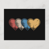  hart Cool Retro Valentijnsdag Cadeaus Briefkaart (Voorkant)