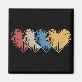 hart Cool Retro Valentijnsdag Cadeaus Magneet (Voorkant)