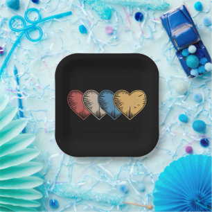  hart Cool Retro Valentijnsdag Cadeaus Papieren Bordje