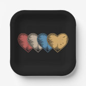 hart Cool Retro Valentijnsdag Cadeaus Papieren Bordje (Voorkant)