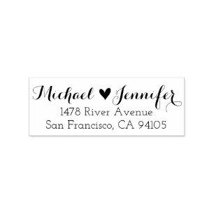 Hart Couple Return Adres Rubber Stempel