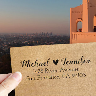 Hart Couple Return Adres Rubber Stempel