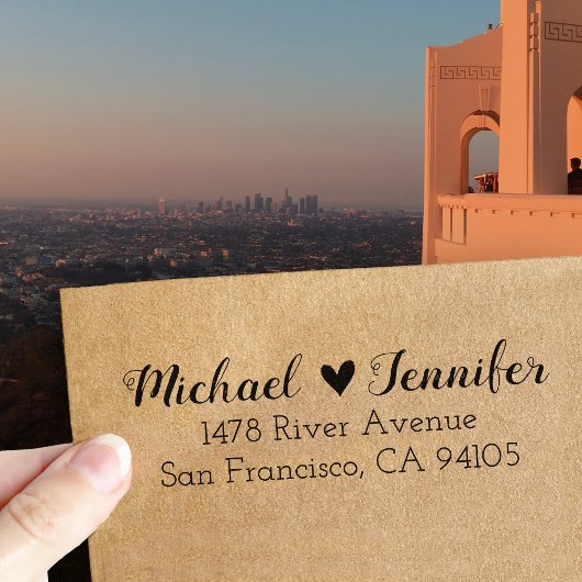 Hart Couple Return Adres Rubber Stempel