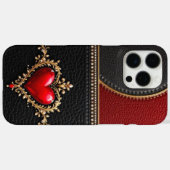 Hart - Crimson Affection Leather Sleeve! Case-Mate iPhone Case (Achterkant (horizontaal))