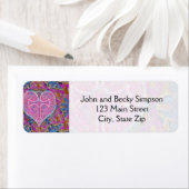 Hart Cross Patroon in Roze Etiket (Insitu)