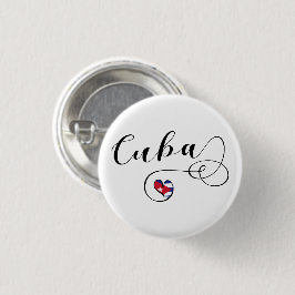 Hart Cuba, Cubaanse vlag Hart Ronde Button 3,2 Cm