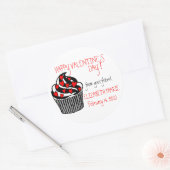 Hart Cupcake Valentijnsdag Ronde Sticker (Envelop)