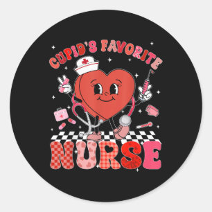 Hart Cupido's Favoriete Valentijnsdag RN CNA ICU S Ronde Sticker