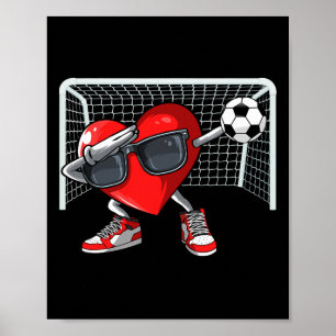 Hart Dab Valentijnsdag Voetbalspeler Liefhebber Vo Poster