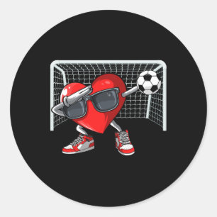 Hart Dab Valentijnsdag Voetbalspeler Liefhebber Vo Ronde Sticker