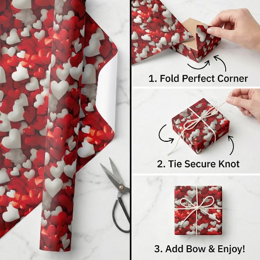 Hart Dag Viering: Rood & Wit Liefde Kunst Cadeaupapier