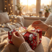 Hart Dag Viering: Rood & Wit Liefde Kunst Cadeaupapier