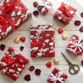 Hart Dag Viering: Rood & Wit Liefde Kunst Cadeaupapier