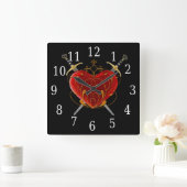 Hart & Daggers Square Clock Vierkante Klok (Huis)
