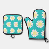 Hart Daisy Patroon Ovenwant & Pannenlap Set (Voorkant)