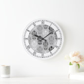 Hart Damask Art I PTN BGW & Numerals Grote Klok (Huis)