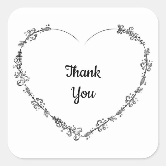 Hart dank u stickers of envelop afdichtingen (Voorkant)