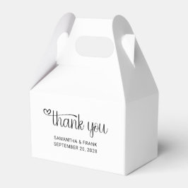 Hart Dank u Typografie Bruiloft Bedankdoosjes