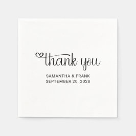 Hart Dank u Typografie Bruiloft Servet