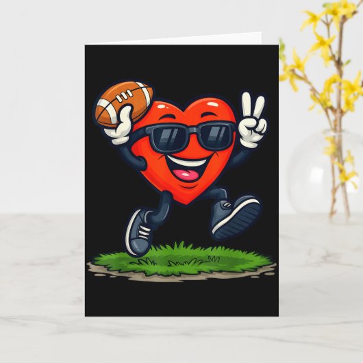 Hart dat American Football Rugby Valentijn speelt  Kaart (Gele Bloem)