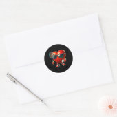 Hart dat badminton speelt Valentijnsdag Valentijn Ronde Sticker (Envelop)