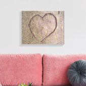 Hart dat in een boom is gekapt canvas afdruk (Insitu (Woonkamer))