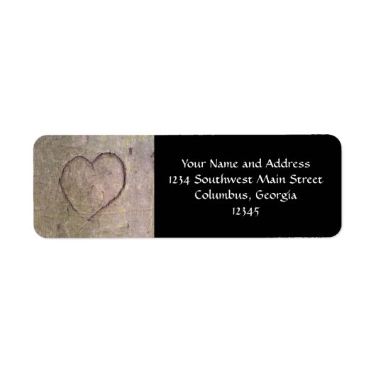 Hart dat in een boom is gekapt etiket (Voorkant)