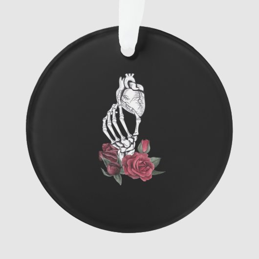 Hart De Hand Van Het Skelet Klassiek Ornament (voorkant)
