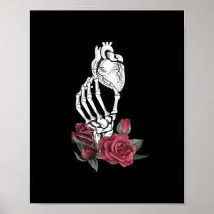 Hart De Hand Van Het Skelet Klassiek Poster