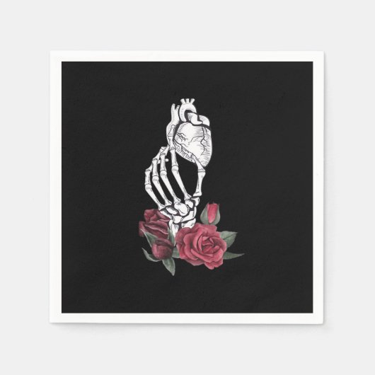 Hart De Hand Van Het Skelet Klassiek Servet (Voorkant)