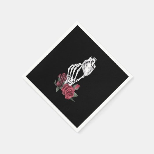 Hart De Hand Van Het Skelet Klassiek Servet (Hoek)