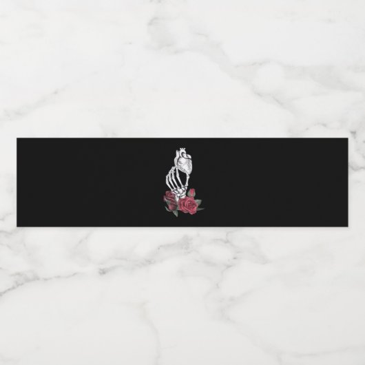 Hart De Hand Van Het Skelet Klassiek Waterfles Etiket (Enkel label)