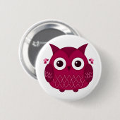 Hart de Roze Owl Ronde Button 5,7 Cm (Voorkant /achterkant)