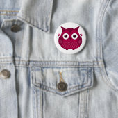 Hart de Roze Owl Ronde Button 5,7 Cm (In situ)