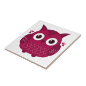 Hart de Roze Owl Tegeltje (Zijkant)