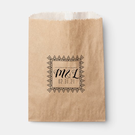 Hart Decorative Wedding Logo Seed Packets Wedding Bedankzakje (Voorkant)