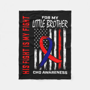 Hart defect CHD Bewustzijn Little Brother Flag Fleece Deken