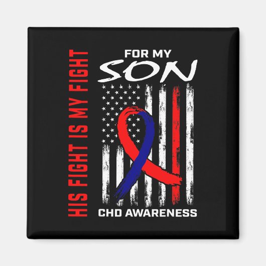 Hart defect CHD Bewustzijn Zoon Amerikaanse vlag Magneet (Voorkant)