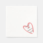 Hart design trouwpapier servet (Voorkant)