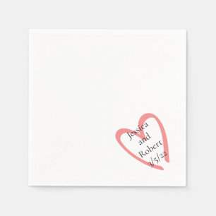 Hart design trouwpapier servet